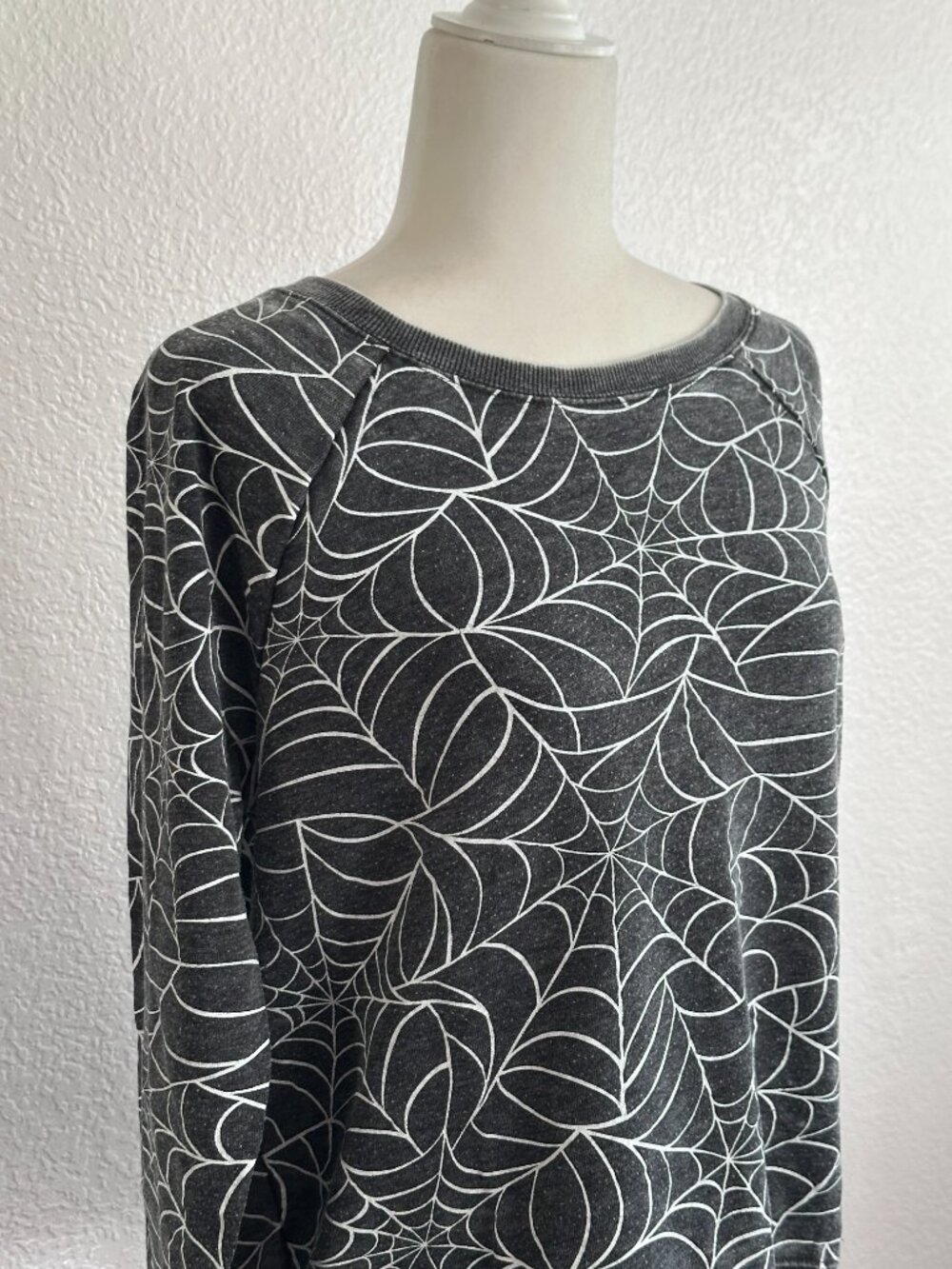 Grayson Threads Spider Web Sweatshirt Size Large Gray Graphic Halloween Cozy Pul - Picture 3 of 7